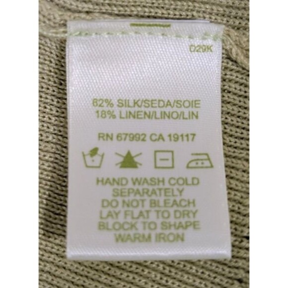 Sigrid Olsen Women's XL WICKED Pink Green Top Lightweight Knit Silk Linen Blend - Picture 5 of 16